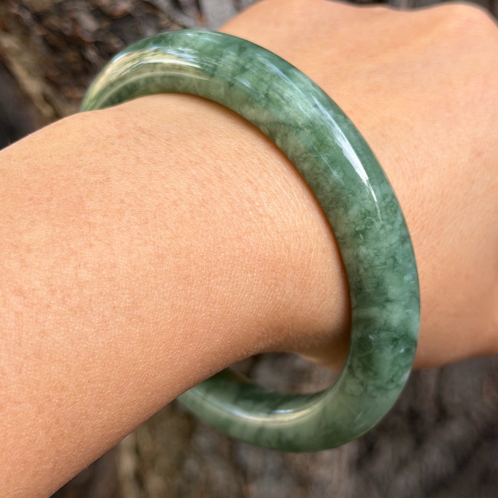 63mm inner diameter green xiuyu jade bangle 0733 - Picture 6 of 9